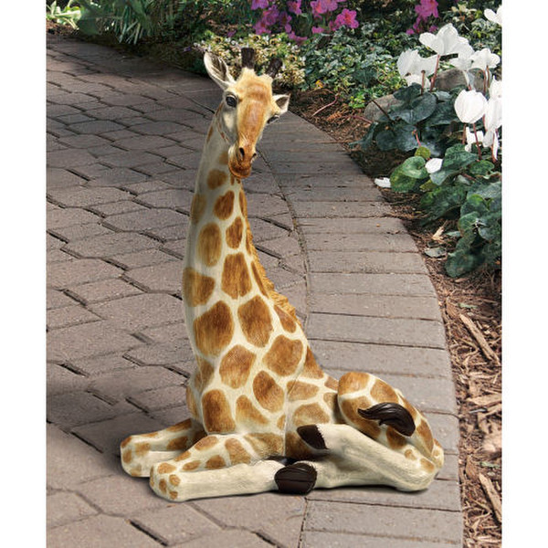 African Giraffe Resting Garden Statue